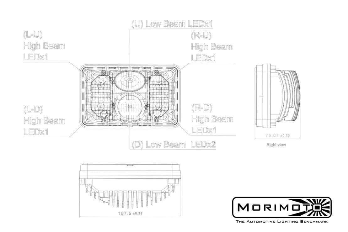 Morimoto Sealed4 4X6 Bi-Led Projector Headlight 7 Morimoto Sealed4 4x6 LED Headlights
