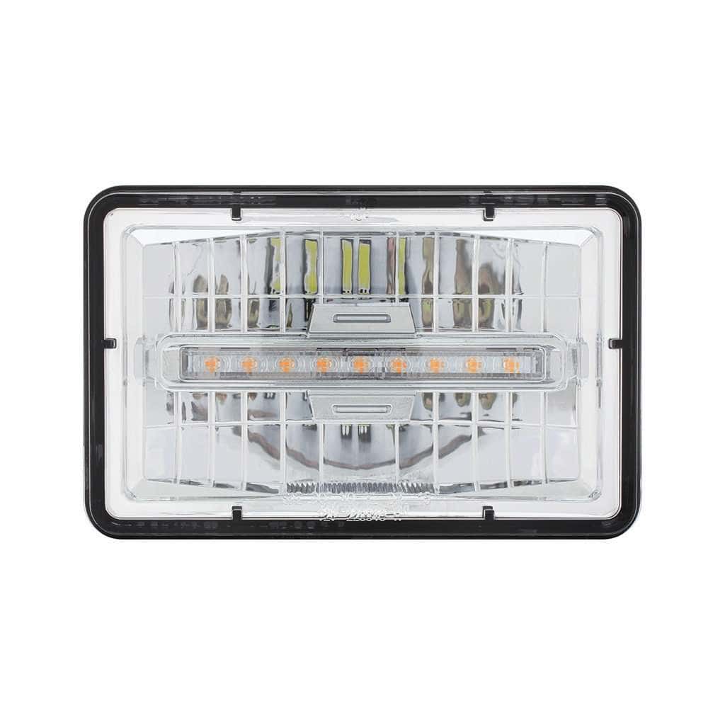 ULTRALIT - 4" X 6" Rectangular LED Headlight With Amber LED Position Light - Low Beam