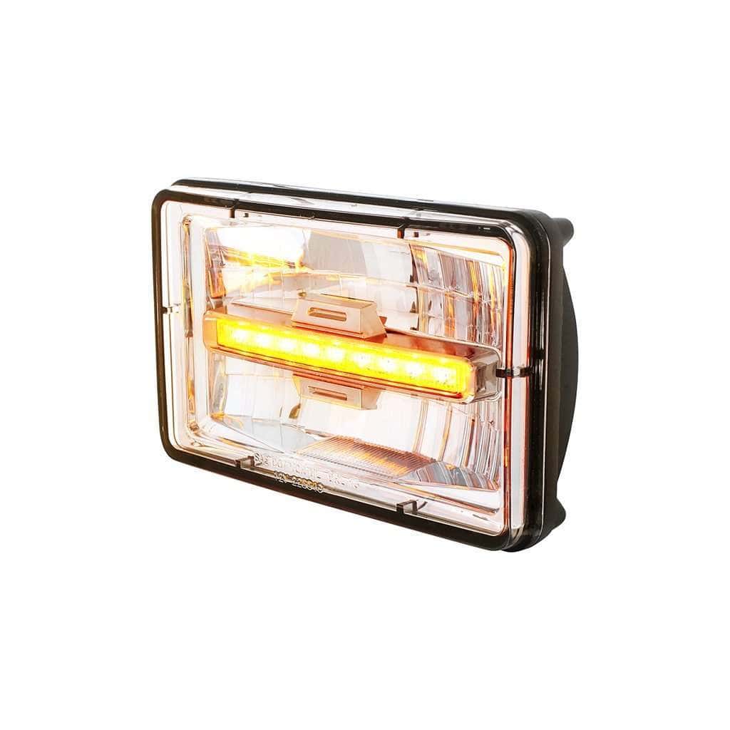 Ultralit 4&Quot;X6&Quot; Led Headlight W/ Amber Position Light (Low Beam) 3 ULTRALIT - 4" X 6" Rectangular LED Headlight With Amber LED Position Light - Low Beam