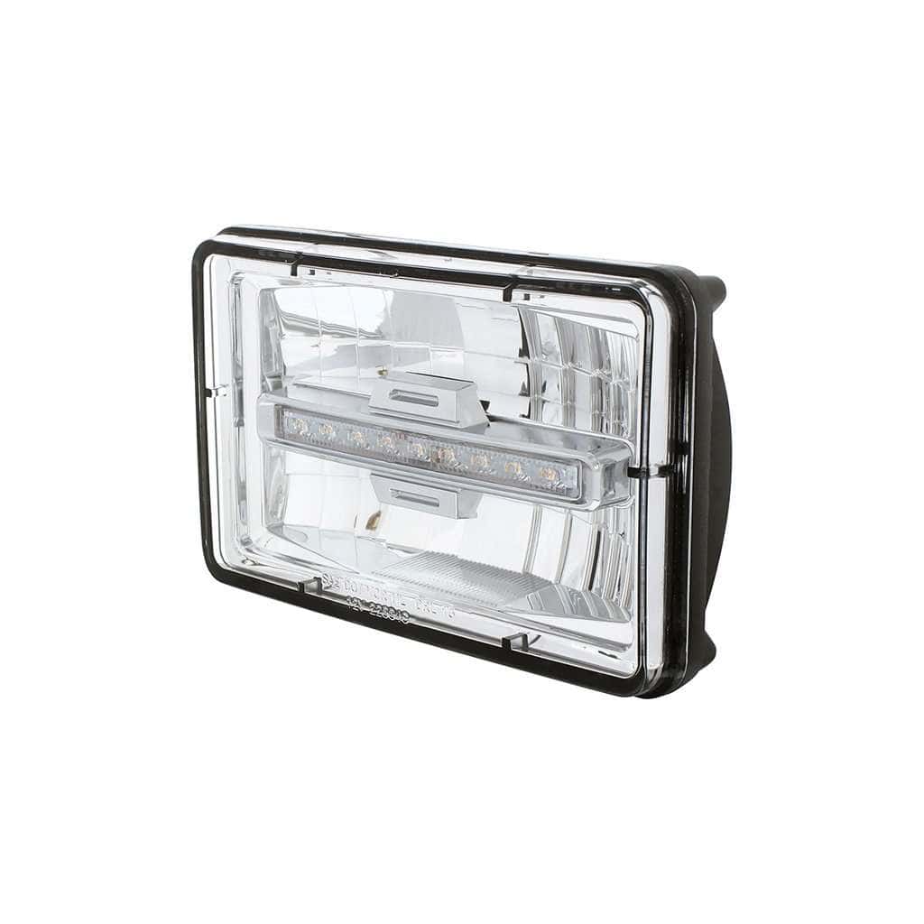 Ultralit 4&Quot;X6&Quot; Led Headlight W/ Amber Position Light (Low Beam) 4 ULTRALIT - 4" X 6" Rectangular LED Headlight With Amber LED Position Light - Low Beam