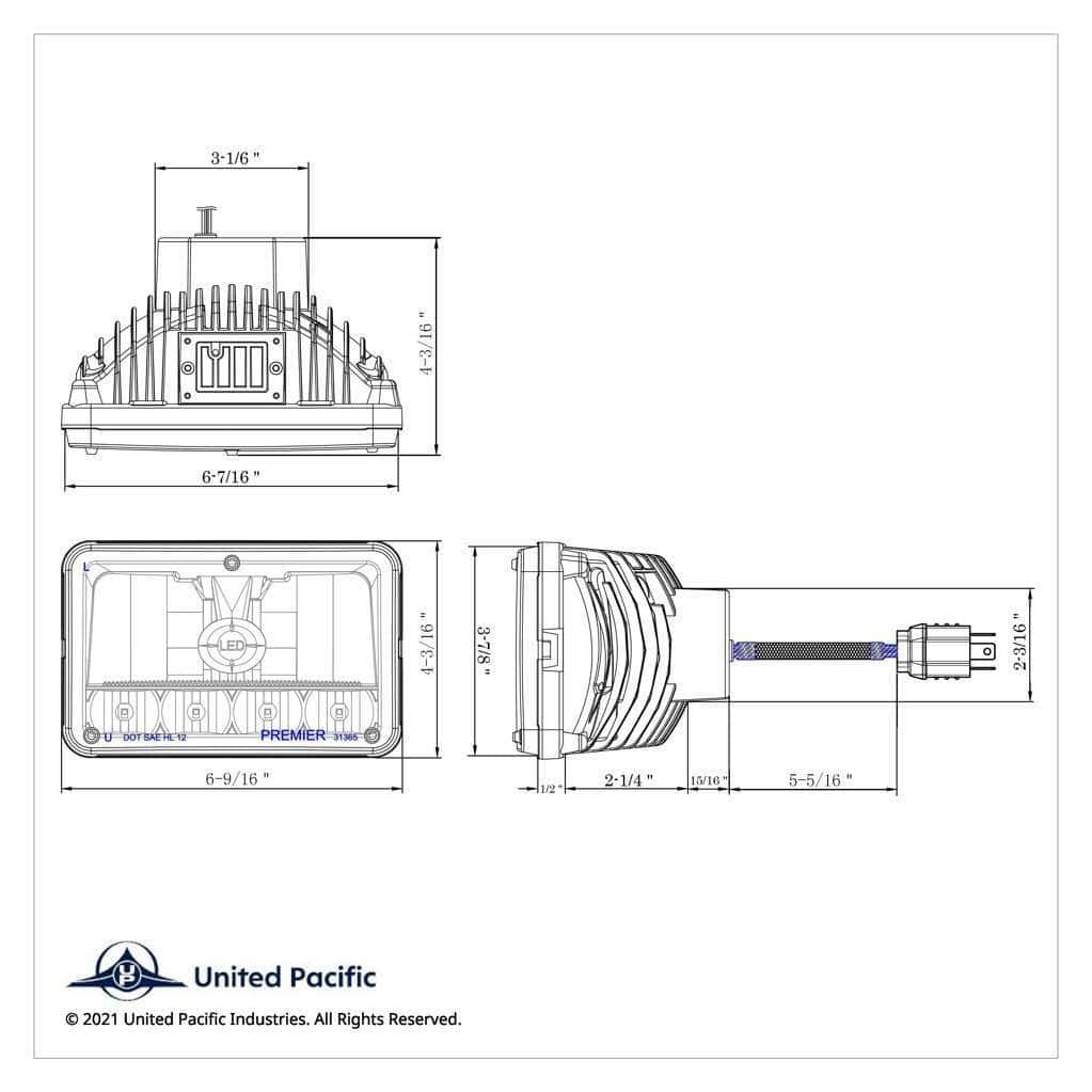 Ultralit 4&Quot;X6&Quot; Crystal Led Headlights – High &Amp; Low Beam Combo 6 ULTRALIT - 5 LED 4" X 6" Crystal Headlight - High & Low Beam