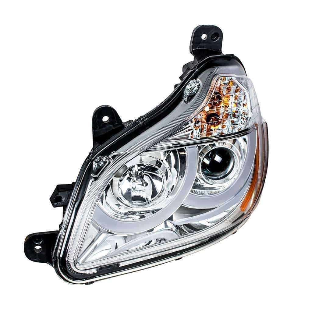 Kenworth T680 Chrome Projector Headlights W/ Led Position Light (2013–2021) 5 Projection Headlight with LED Position Light (13-21) Kenworth T680-Chrome
