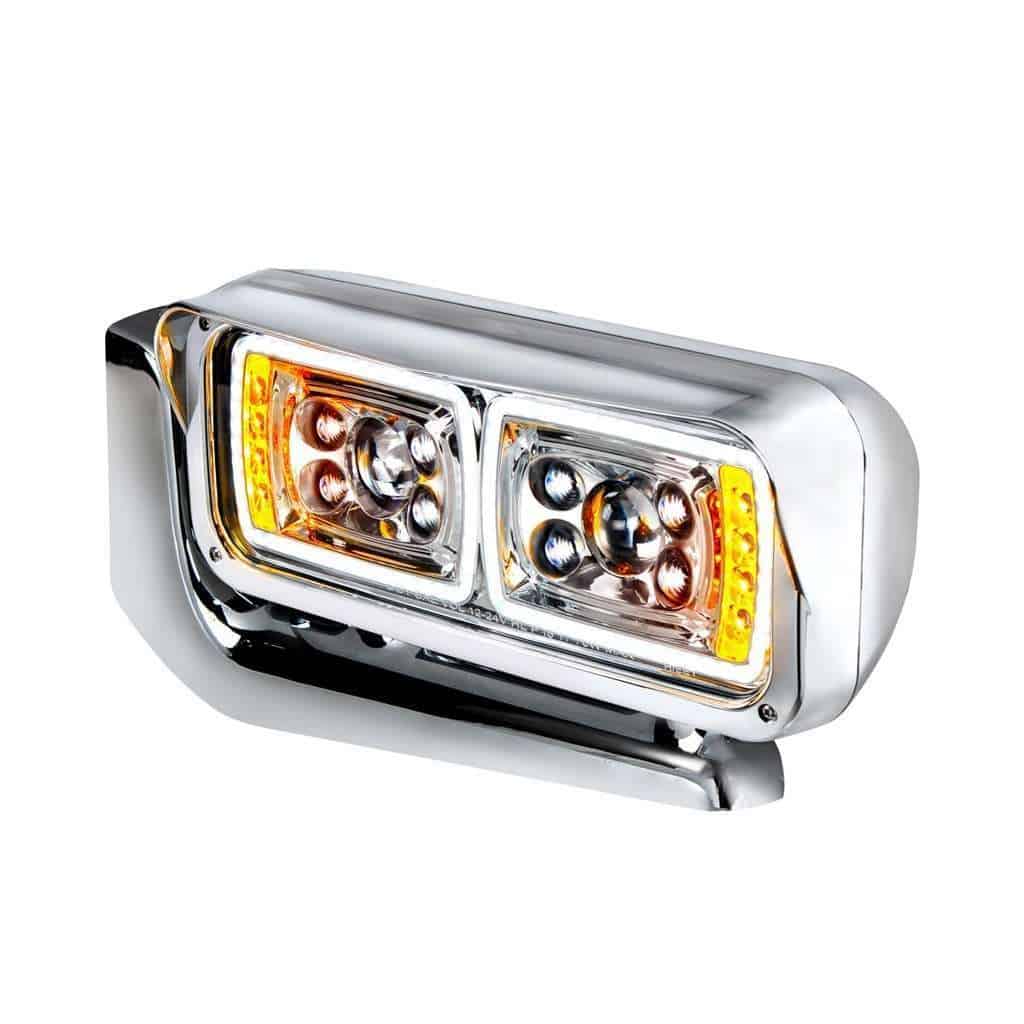Peterbilt 379 High Power Led Projection Headlight Assembly W Mounting Arm-Chrome 3 Peterbilt 379 High Power LED Projection Headlight Assembly w Mounting Arm-Chrome
