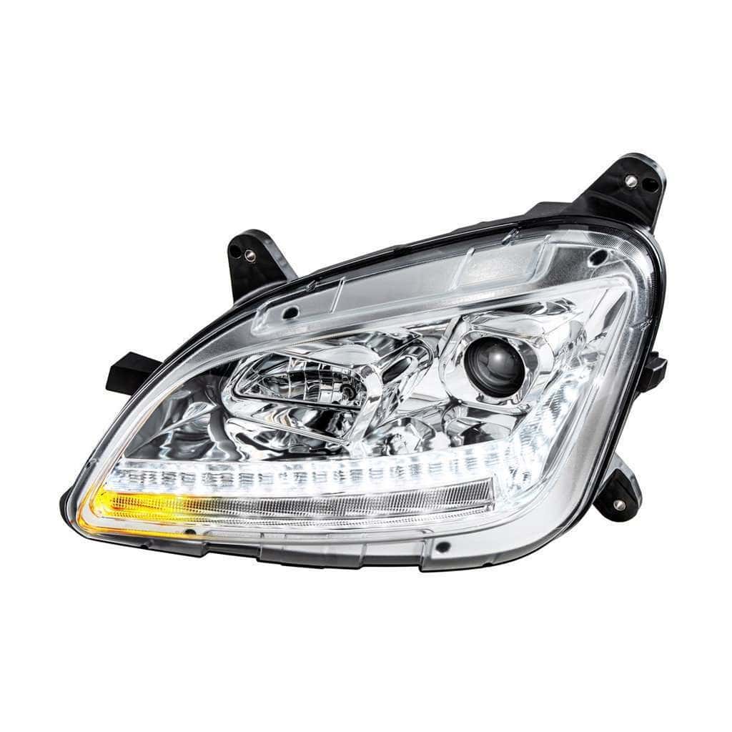 Peterbilt 579 Chrome Projection Headlights with LED DRL & Sequential Turn Signal