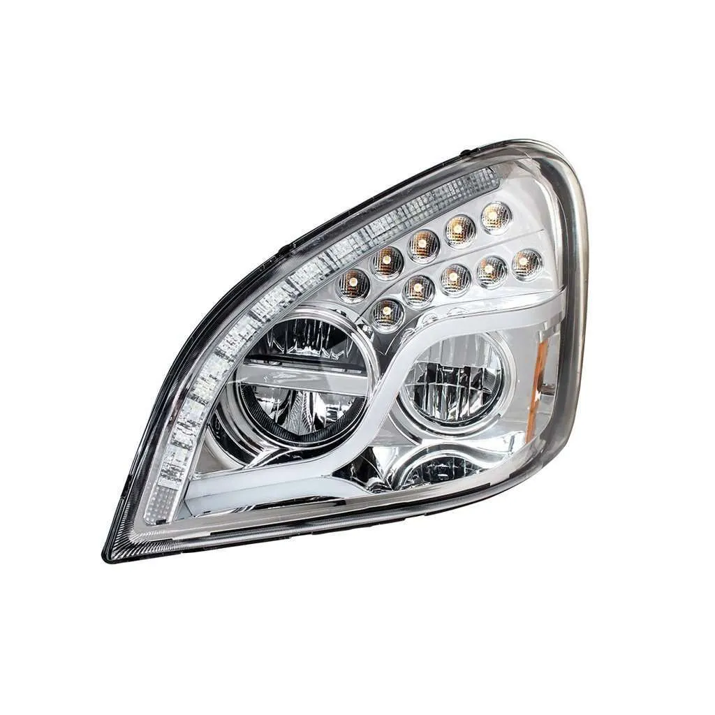 High Power Led Chrome Headlight With Drl &Amp; Turn Signal For 2008-2017 Freightliner Cascadia 4 High-Performance Freightliner Cascadia LED Headlights 2008-2017