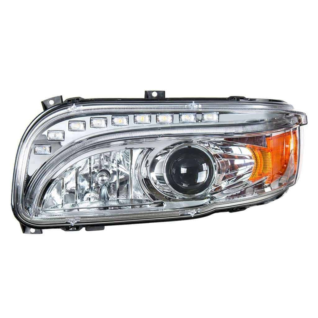 Peterbilt 389 Chrome Projection Headlights With Led Drl &Amp; Turn Signal 4 Peterbilt 389 Enhanced Halogen Headlight Assembly 2008-2024