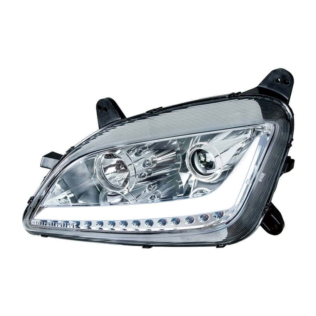 Peterbilt 579 Projection Headlight w LED Position Light/Signal (12-21)-Chrome