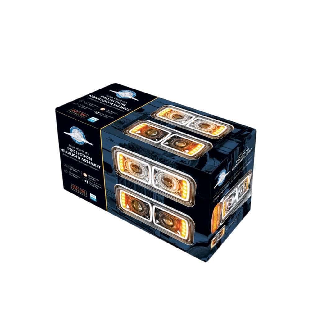 High Power Led &Quot;Blackout&Quot; Projection Headlight With Led Turn Signal &Amp; Position Light Bar 6 High Power LED "Blackout" Projection Headlight With LED Turn Signal & Position Light Bar