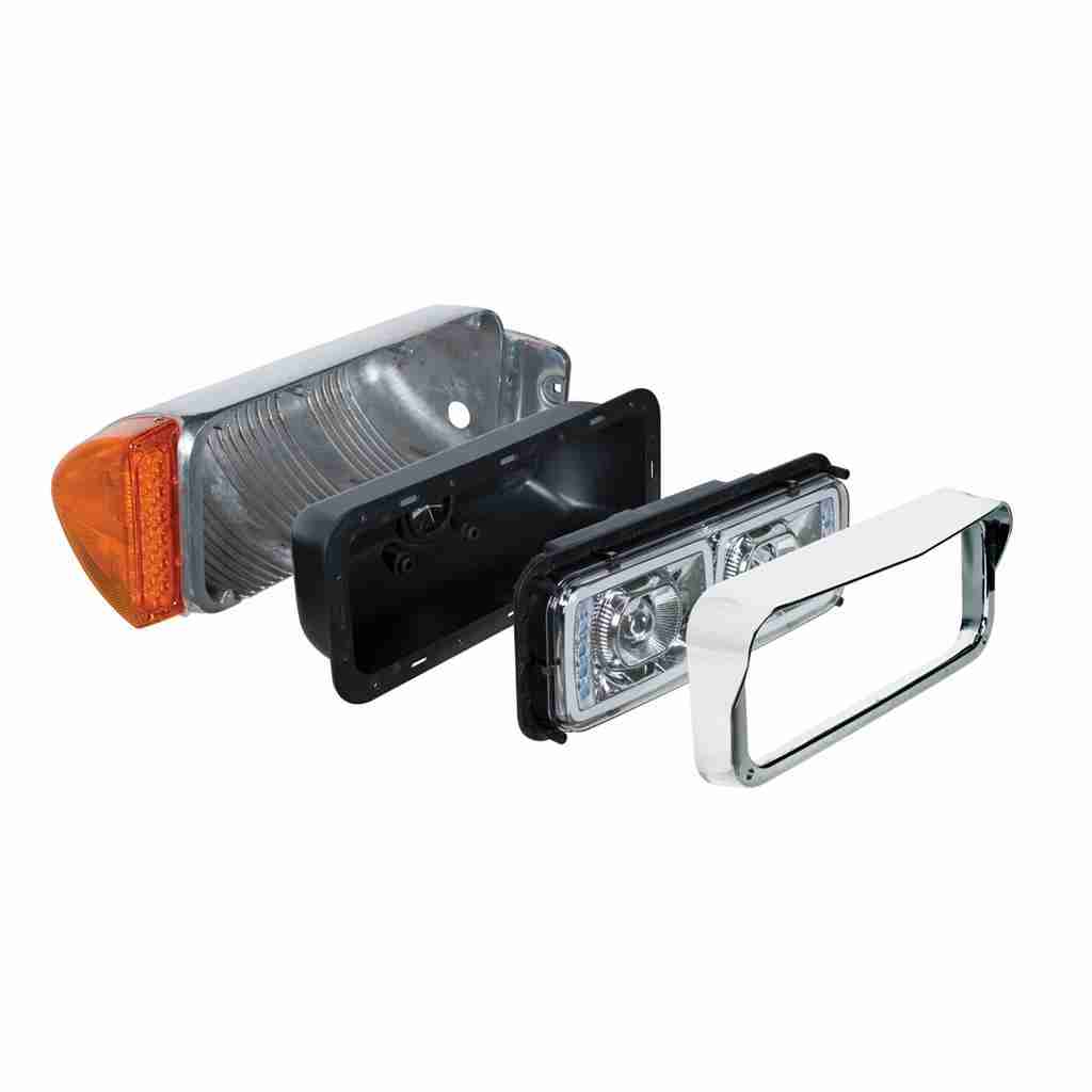 High Power Led &Quot;Blackout&Quot; Projection Headlight With Led Turn Signal &Amp; Position Light Bar 4 High Power LED "Blackout" Projection Headlight With LED Turn Signal & Position Light Bar