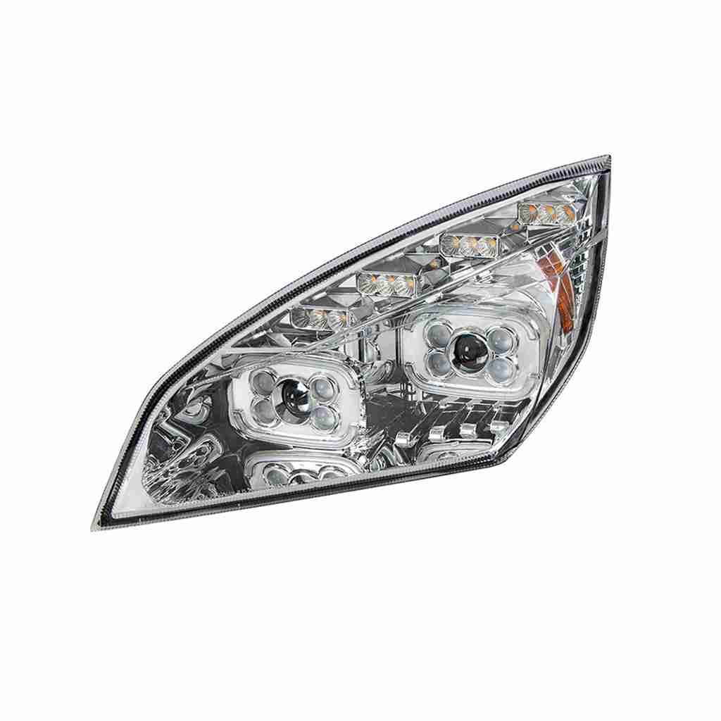 10 Led Projector Headlight With Sequential Turn Signal &Amp; Drl For 2018-2024 Freightliner Cascadia 5 10 LED Projector Headlight With LED Sequential Turn & DRL For 2018-2023 Cascadia