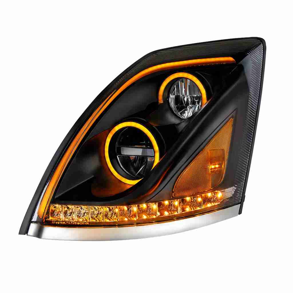 2013–2017 Volvo Vn/Vnl Blackout Led Headlight (Factory Led Only) 6 2003–2017 Volvo VN/VNL Blackout LED Headlight (Factory LED Replacement)