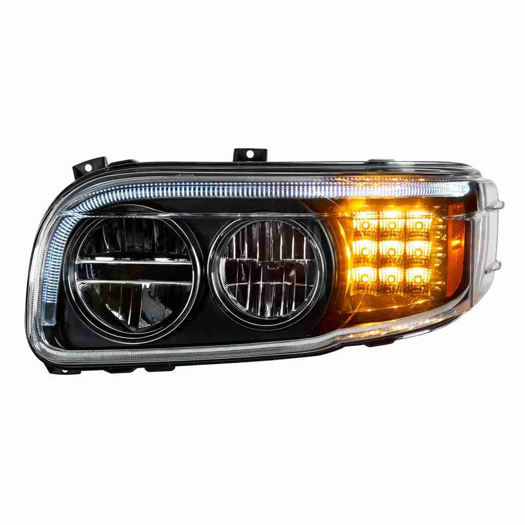 Peterbilt 567 Blackout Led Headlights With Light Bar &Amp; Turn Signal (6300K) 4 Enhanced Visibility Blackout LED Headlight for Peterbilt 389 | United Pacific Industries