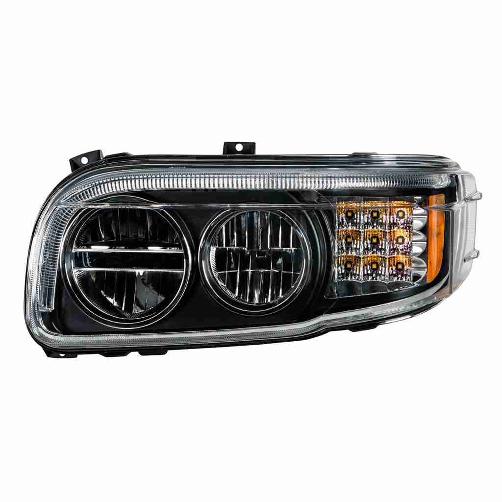 Peterbilt 567 Blackout Led Headlights With Light Bar &Amp; Turn Signal (6300K) 3 Enhanced Visibility Blackout LED Headlight for Peterbilt 389 | United Pacific Industries