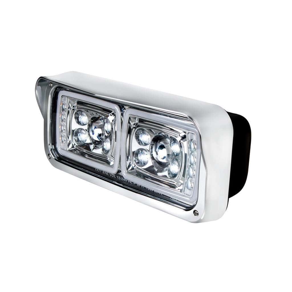 10 High Power Led &Quot;Chrome&Quot; Projection Headlight With Led Turn Signal &Amp; Position Light Bar 5 10 High Power LED Projection Headlight With LED Turn Signal & Position Light Bar