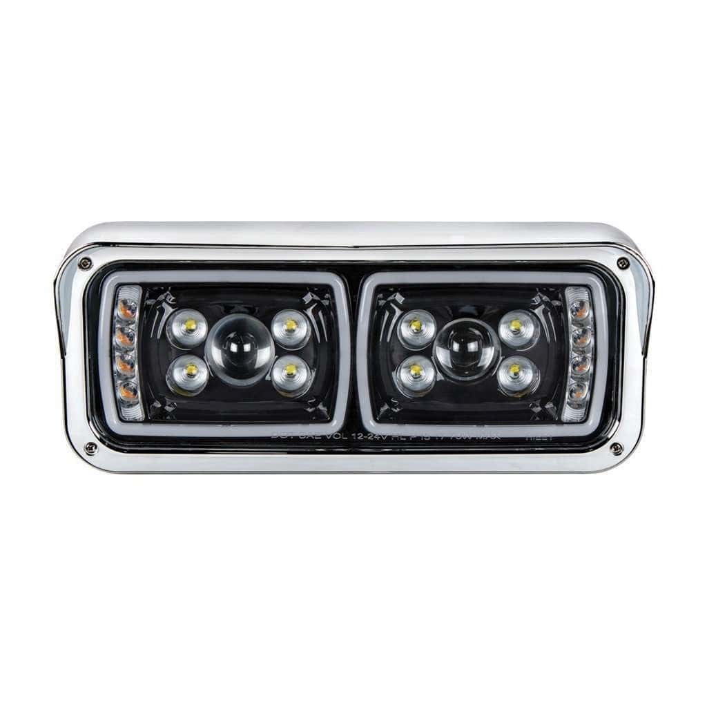 10 High Power LED "Blackout" Projection Headlight With LED Turn Signal & Position Light Bar