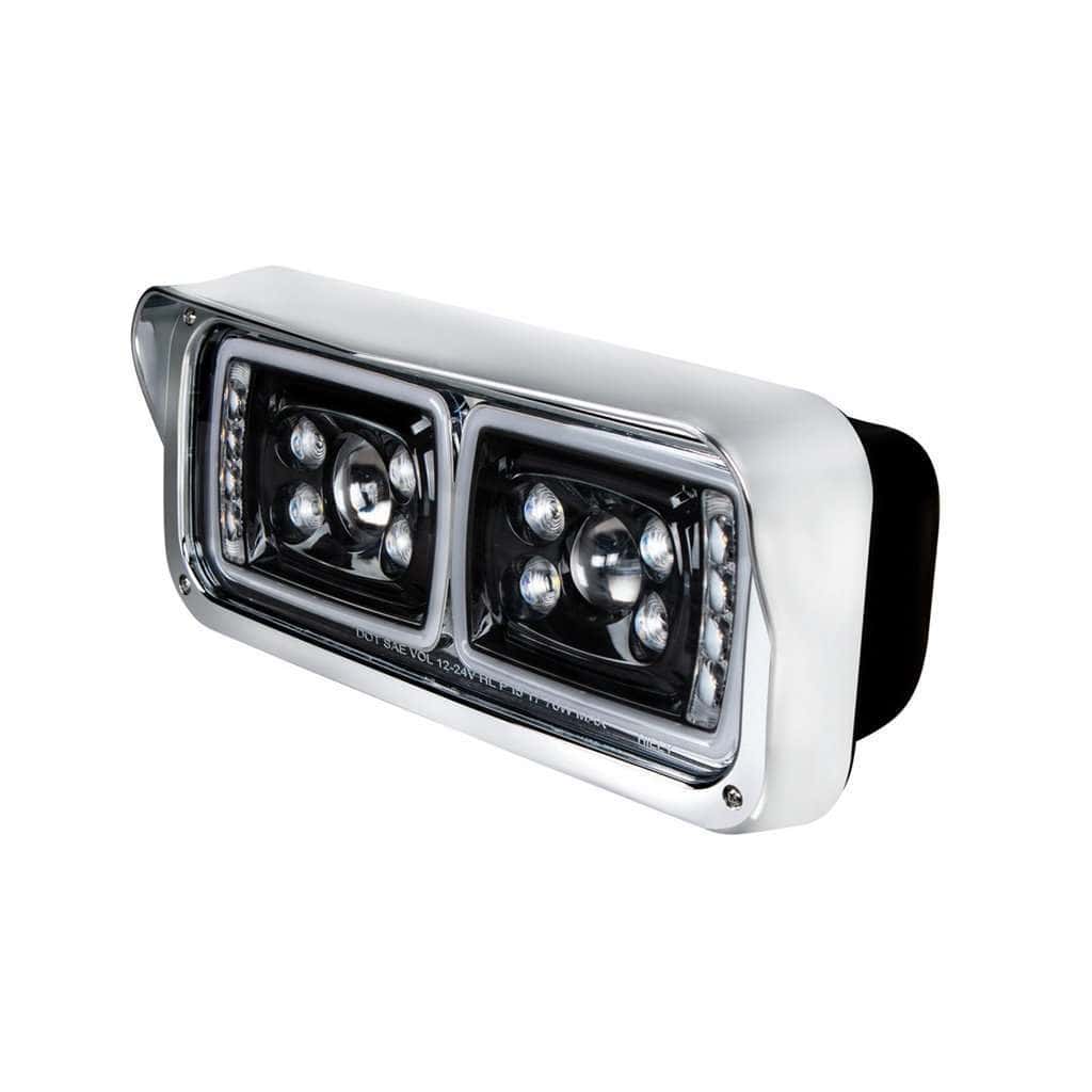 10 High Power Led &Quot;Blackout&Quot; Projection Headlight With Led Turn Signal &Amp; Position Light Bar 5 10 High Power LED "Blackout" Projection Headlight With LED Turn Signal & Position Light Bar