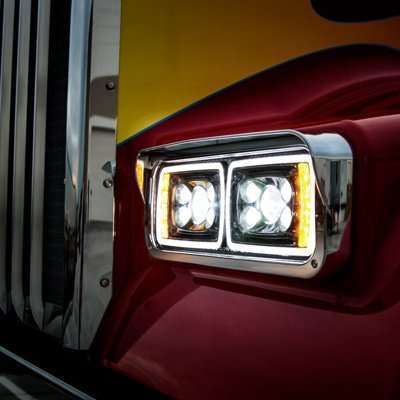 10 High Power Led &Quot;Chrome&Quot; Projection Headlight With Led Turn Signal &Amp; Position Light Bar 3 10 High Power LED "Blackout" Projection Headlight With LED Turn Signal & Position Light Bar