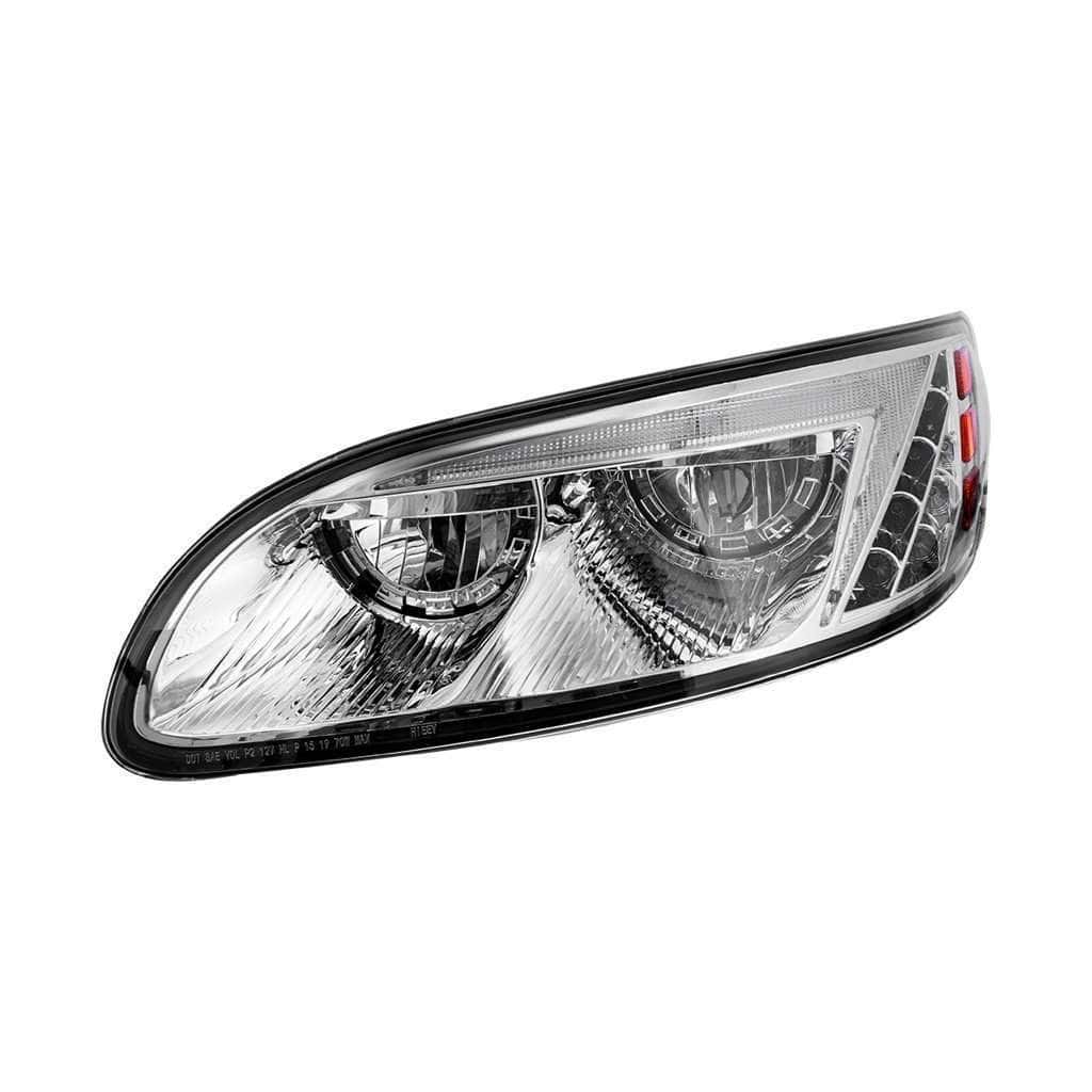 Peterbilt 386 / 387 Chrome Led Headlights With Drl Light Bar 4 LED Headlight For Peterbilt 386 (2005-2015) & 387 (1999-2010)
