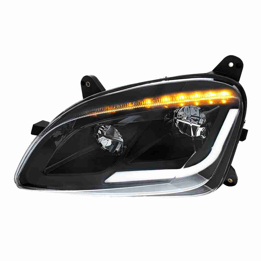 Peterbilt 579 LED Headlights with Sequential Turn Signal – Black Housing