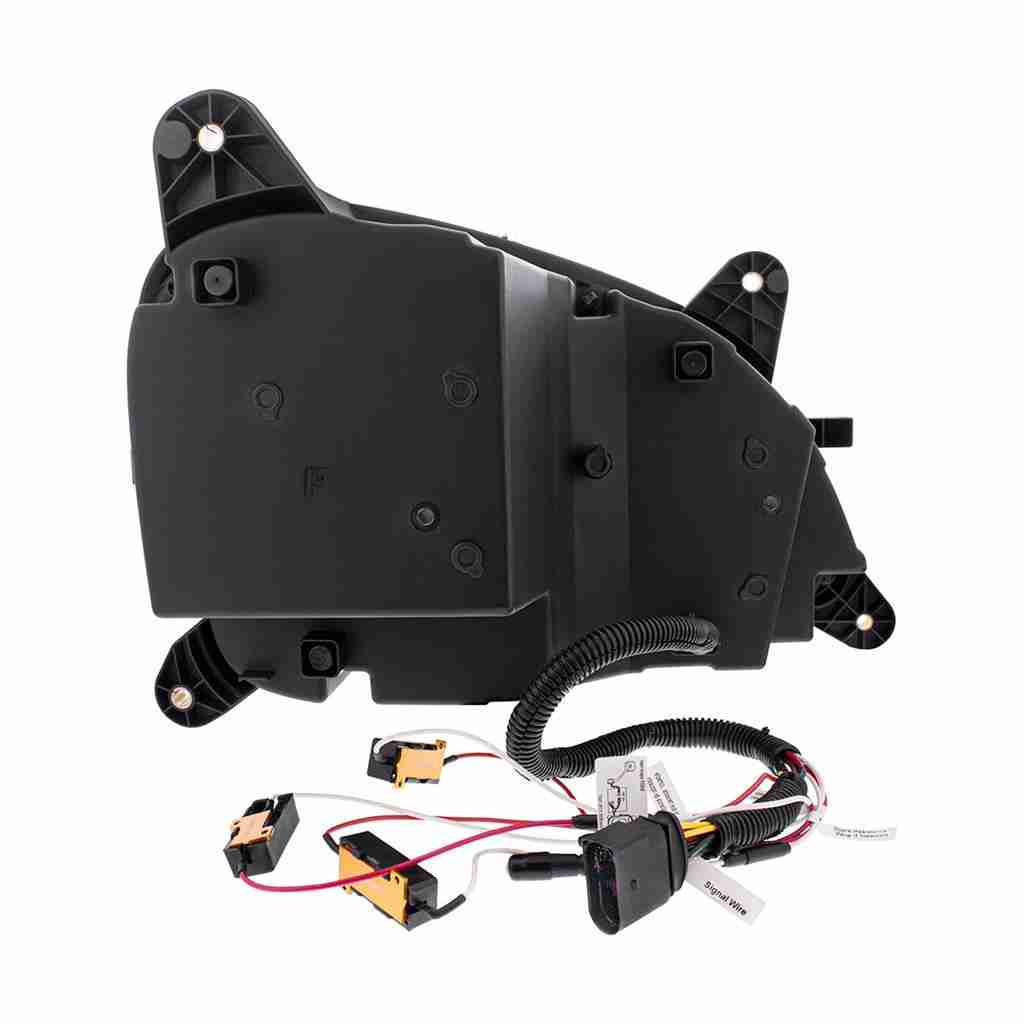 Peterbilt 579 Led Headlights With Sequential Turn Signal – Black Housing 7 Black LED Headlight W/Sequential LED Turn Signal For Peterbilt 579 (2012-21) & 587 (2010-16)