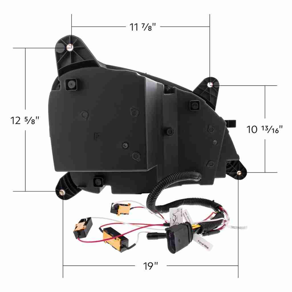 Peterbilt 579 Led Headlights With Sequential Turn Signal – Black Housing 3 Black LED Headlight W/Sequential LED Turn Signal For Peterbilt 579 (2012-21) & 587 (2010-16)