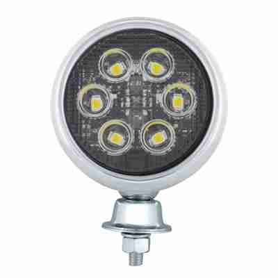 6 High Power LED Round Work Light With Teardrop Style Stainless Housing