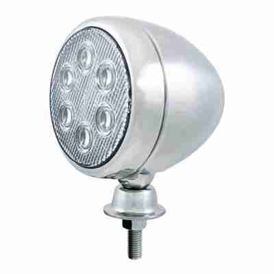 6 High Power LED Round Work Light With Teardrop Style Stainless Housing
