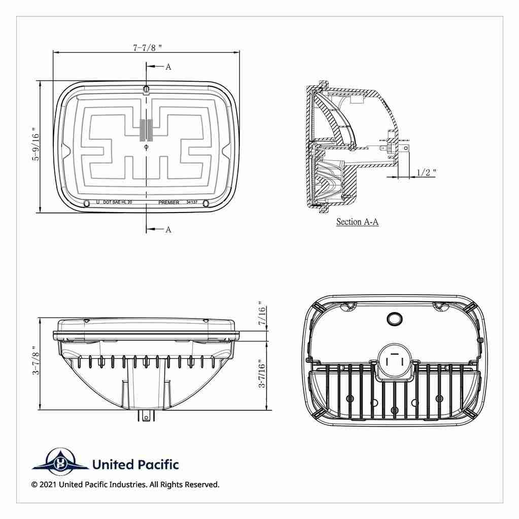 Ultralit - Heated 5&Quot; X 7&Quot; Led Headlight With Polycarbonate Lens &Amp; Housing 5 ULTRALIT - Heated 5" X 7" LED Headlight With Polycarbonate Lens & Housing
