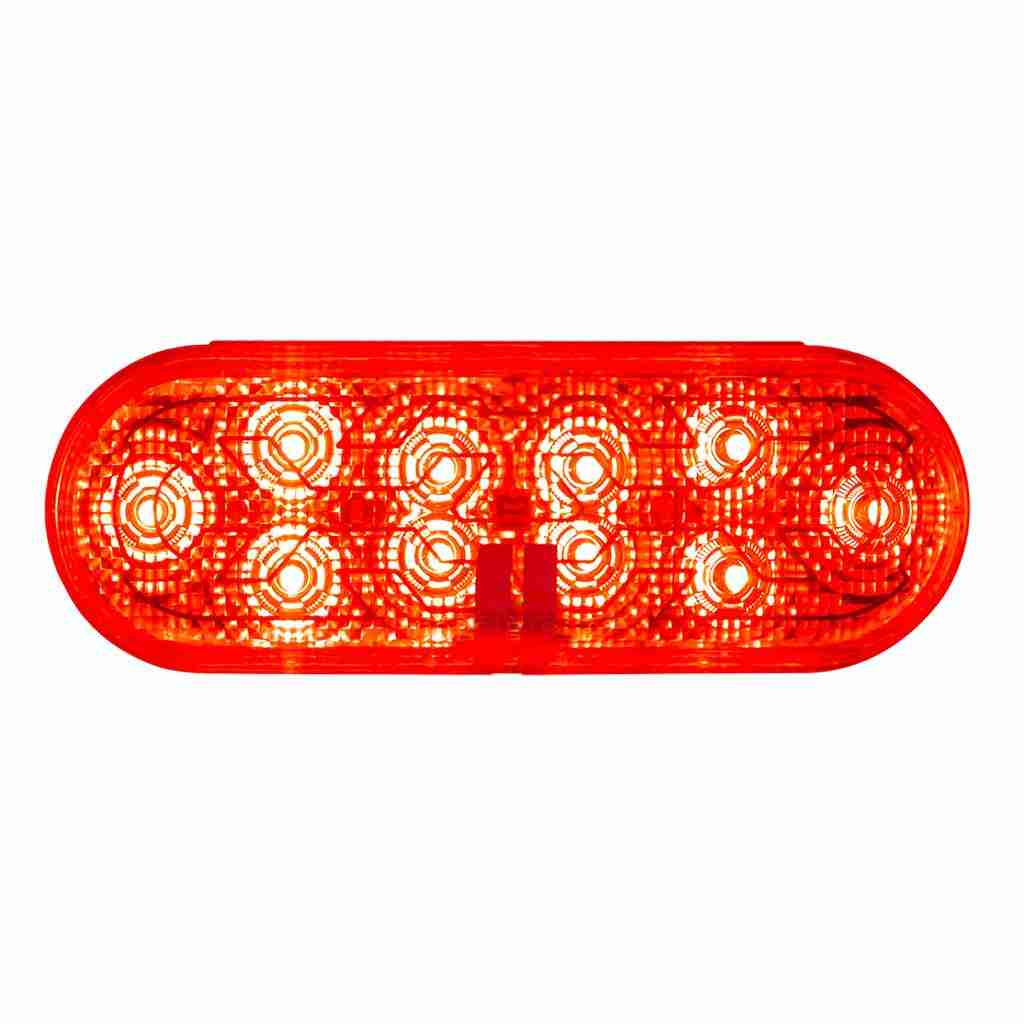 10 Led 6&Quot; Oval Light (Stop, Turn &Amp; Tail) With Heated Lens - Red Led/Red Lens 4 10 LED 6" Oval Light (Stop, Turn & Tail) With Heated Lens - Red LED/Red Lens