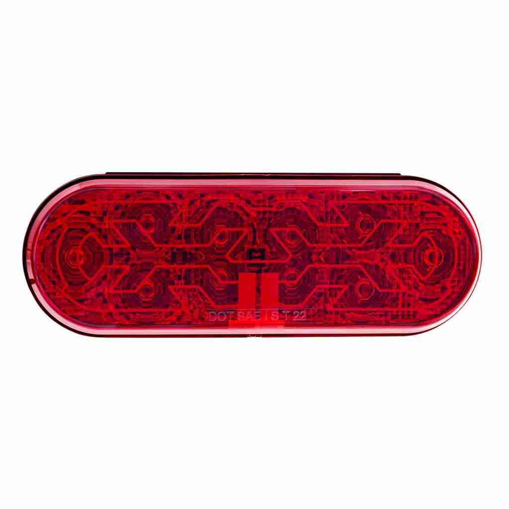 10 Led 6&Quot; Oval Light (Stop, Turn &Amp; Tail) With Heated Lens - Red Led/Red Lens 3 10 LED 6" Oval Light (Stop, Turn & Tail) With Heated Lens - Red LED/Red Lens