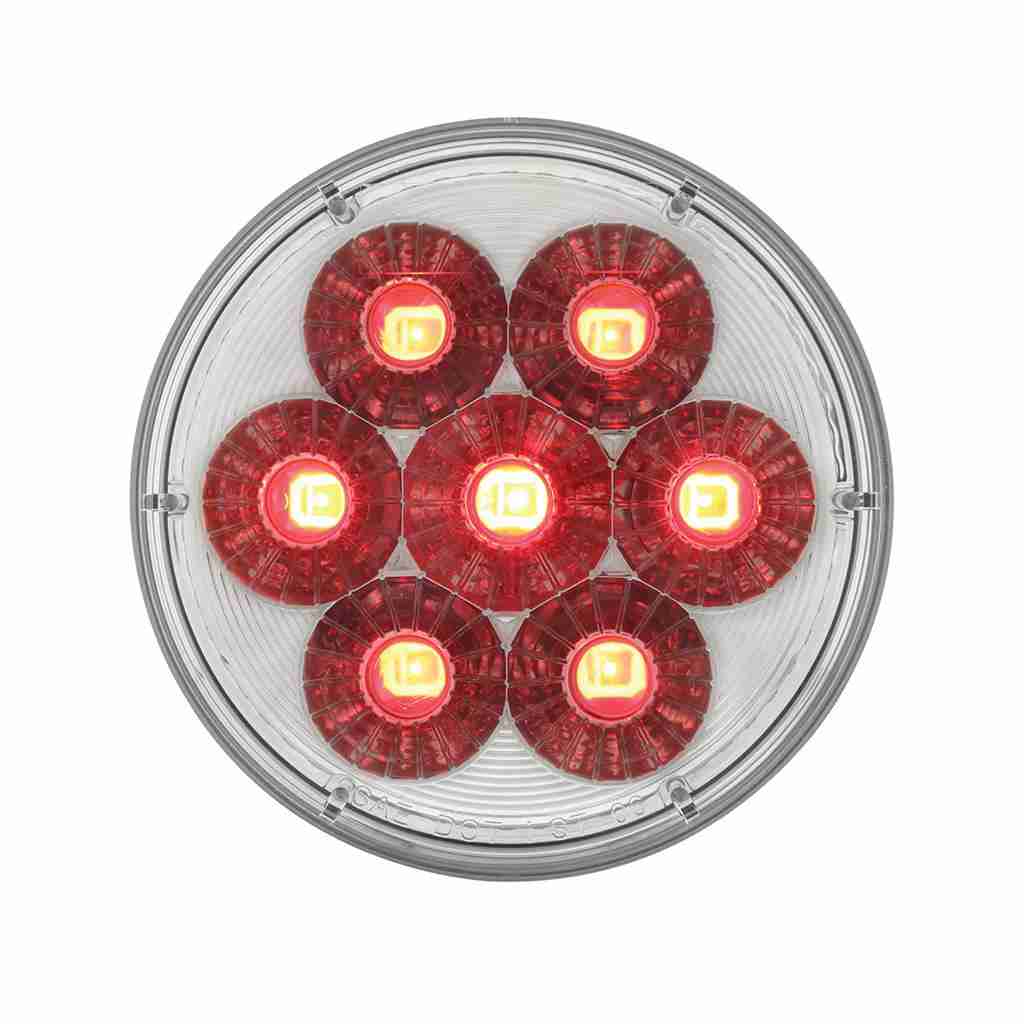 14 Led 4&Quot; Round Double Fury (Stop, Turn &Amp; Tail) - Red &Amp; Amber Led/ Clear Lens 4 14 LED 4" Round Double Fury (Stop, Turn & Tail) - Red & Amber LED/ Clear Lens