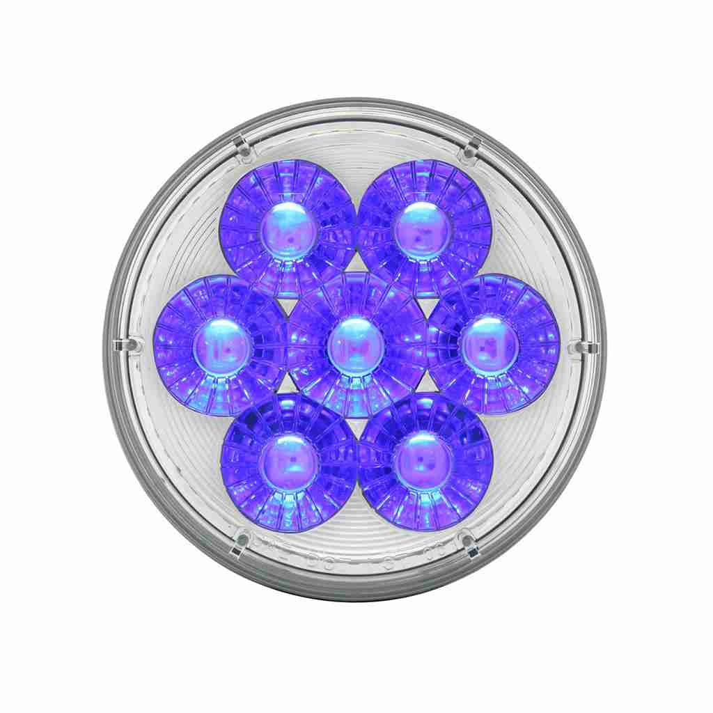14 Led 4&Quot; Round Double Fury (Stop, Turn &Amp; Tail) - Red &Amp; Blue Led/Clear Lens 5 14 LED 4" Round Double Fury (Stop, Turn & Tail) - Red & Blue LED/Clear Lens