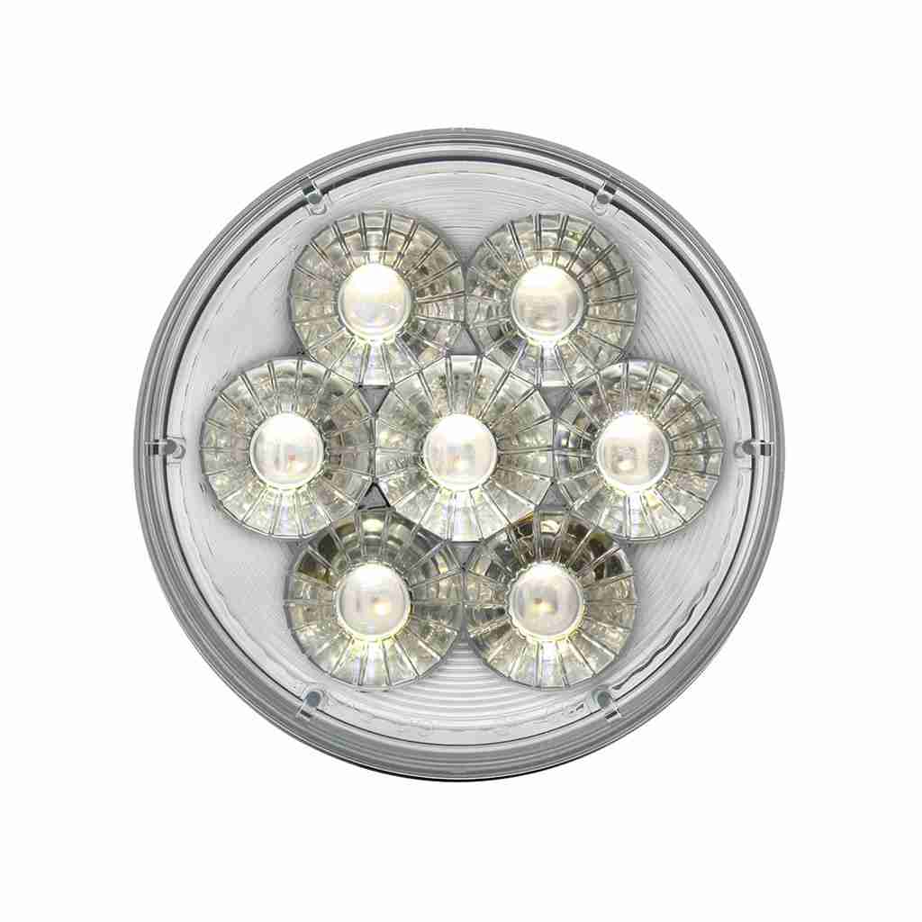 14 Led 4&Quot; Round Double Fury (Stop, Turn &Amp; Tail) - Red &Amp; White Led/Clear Lens 4 14 LED 4" Round Double Fury (Stop, Turn & Tail) - Red & White LED/Clear Lens