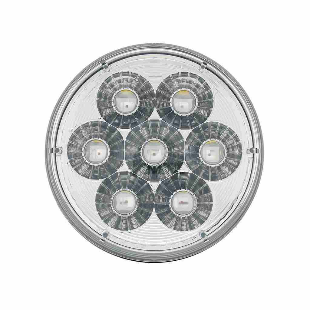 14 Led 4&Quot; Round Double Fury (Stop, Turn &Amp; Tail) - Red &Amp; White Led/Clear Lens 5 14 LED 4" Round Double Fury (Stop, Turn & Tail) - Red & White LED/Clear Lens
