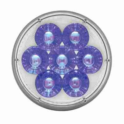14 Led 4&Quot; Round Double Fury (Turn Signal) - Amber &Amp; Blue Led/Clear Lens 6 14 LED 4 Round Double Fury (Turn Signal) - Amber & Blue LEDClear Lens