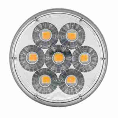 14 Led 4&Quot; Round Double Fury (Turn Signal) - Amber &Amp; Blue Led/Clear Lens 4 14 LED 4 Round Double Fury (Turn Signal) - Amber & Blue LEDClear Lens