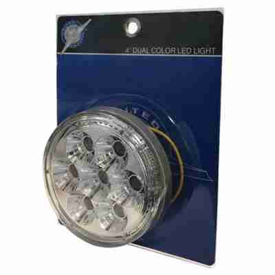 14 Led 4&Quot; Round Double Fury (Turn Signal) - Amber &Amp; Blue Led/Clear Lens 3 14 LED 4 Round Double Fury (Turn Signal) - Amber & Blue LEDClear Lens