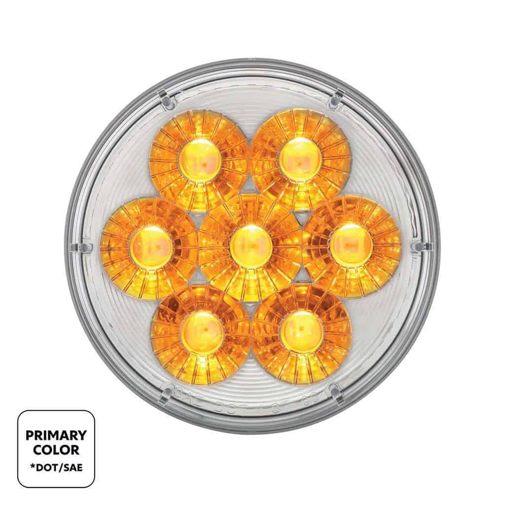 14 LED 4" Round Double Fury (Turn Signal) - Amber & White LED/Clear Lens