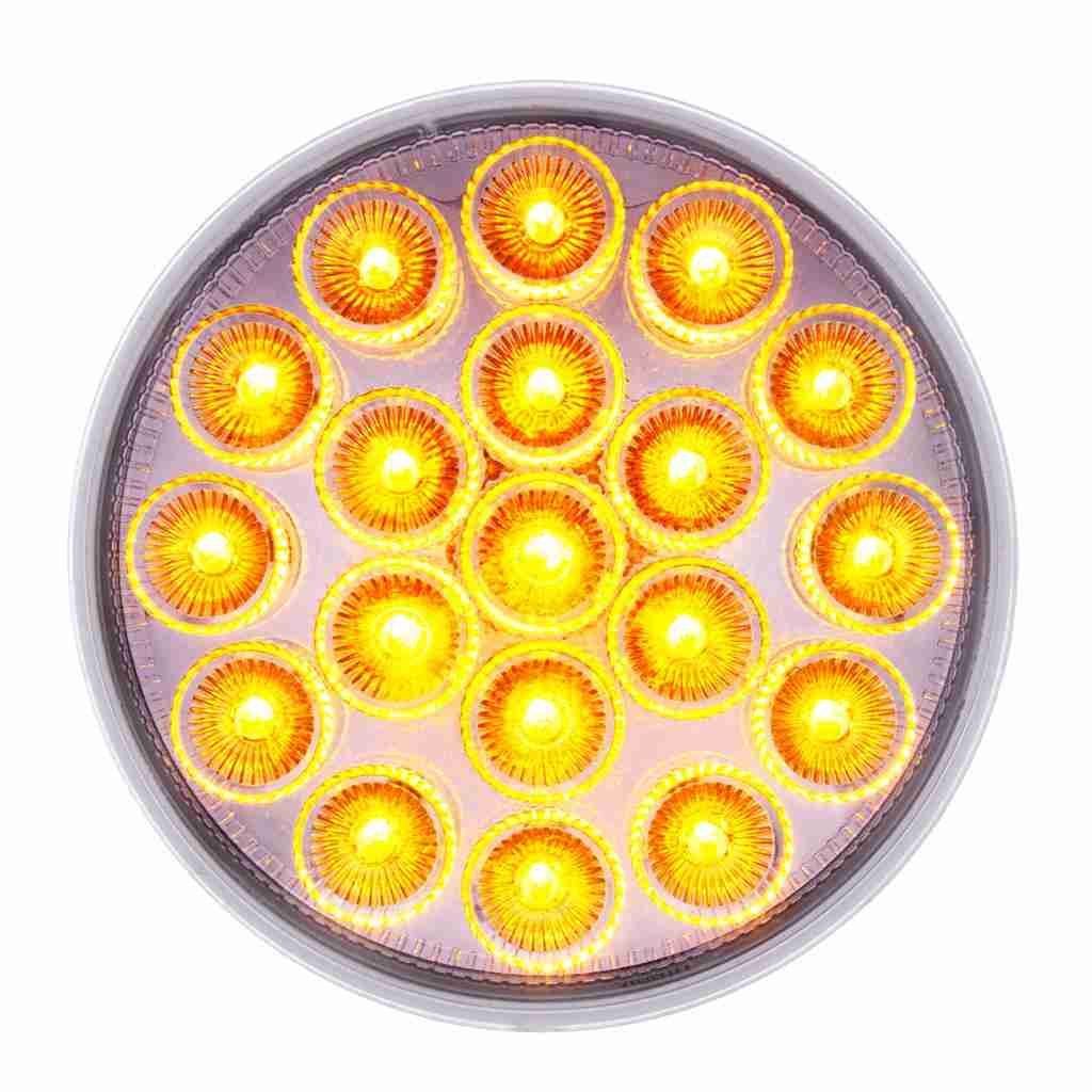 19 Led 4&Quot; Round Double Fury (Stop, Turn, Tail) With Warning Light - Red &Amp; Amber Led/Clear Lens 7 19 LED 4" Round Double Fury (Stop, Turn, Tail) With Warning Light - Red & Amber LED/Clear Lens