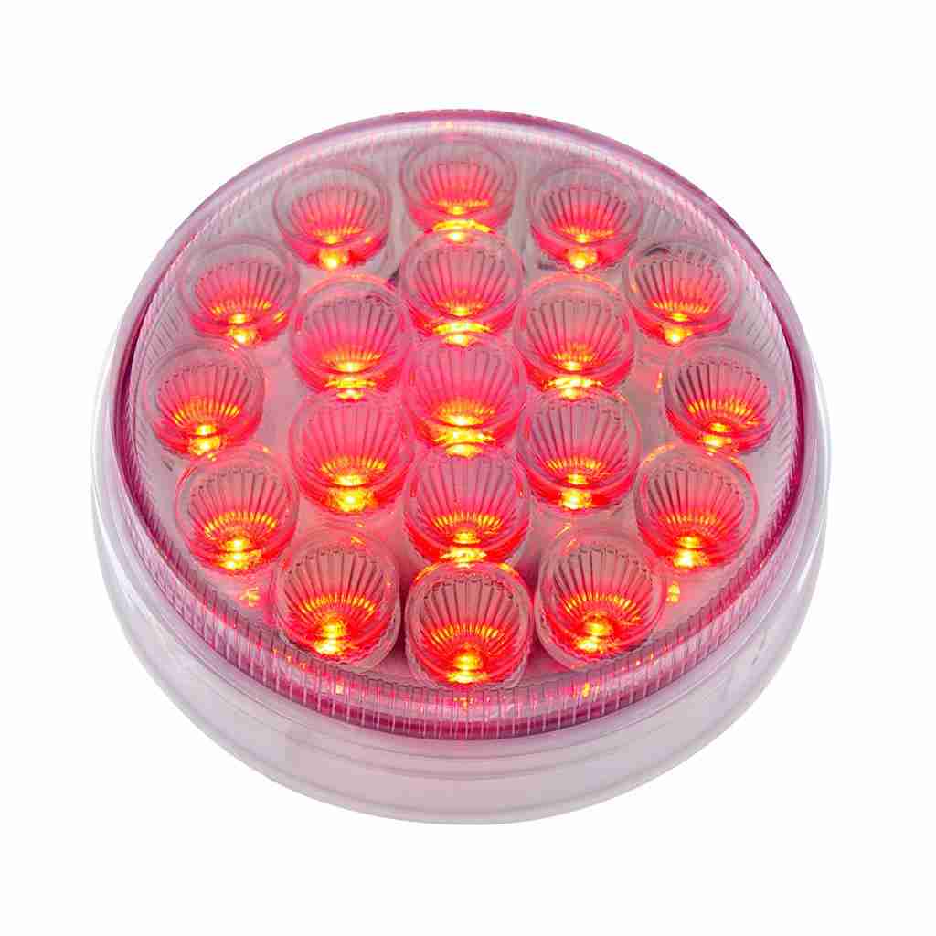 19 Led 4&Quot; Round Double Fury (Stop, Turn, Tail) With Warning Light - Red &Amp; Amber Led/Clear Lens 3 19 LED 4" Round Double Fury (Stop, Turn, Tail) With Warning Light - Red & Amber LED/Clear Lens