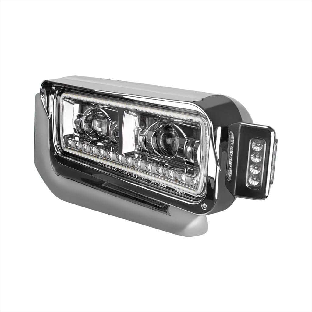 UPI Blackout Headlight With Dual Function LED Running Light – Right Side, For Peterbilt