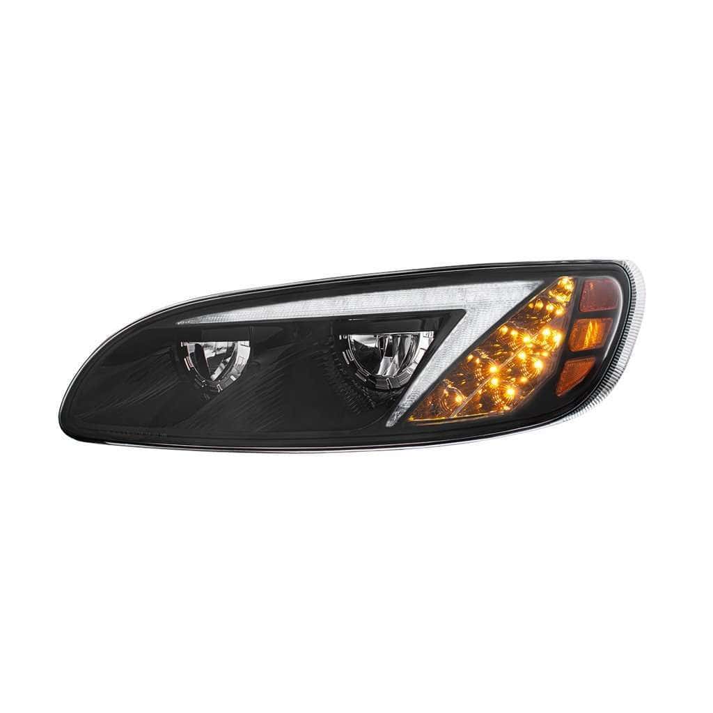 Peterbilt 386 / 387 Black Rgb Led Headlights With Color-Changing Light Bar 3 Peterbilt 386 LED RGB Headlights 2005 - 2015