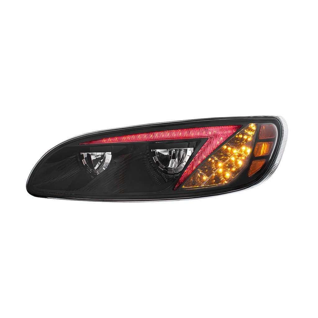 Peterbilt 386 / 387 Black Rgb Led Headlights With Color-Changing Light Bar 13 Peterbilt 386 LED RGB Headlights 2005 - 2015