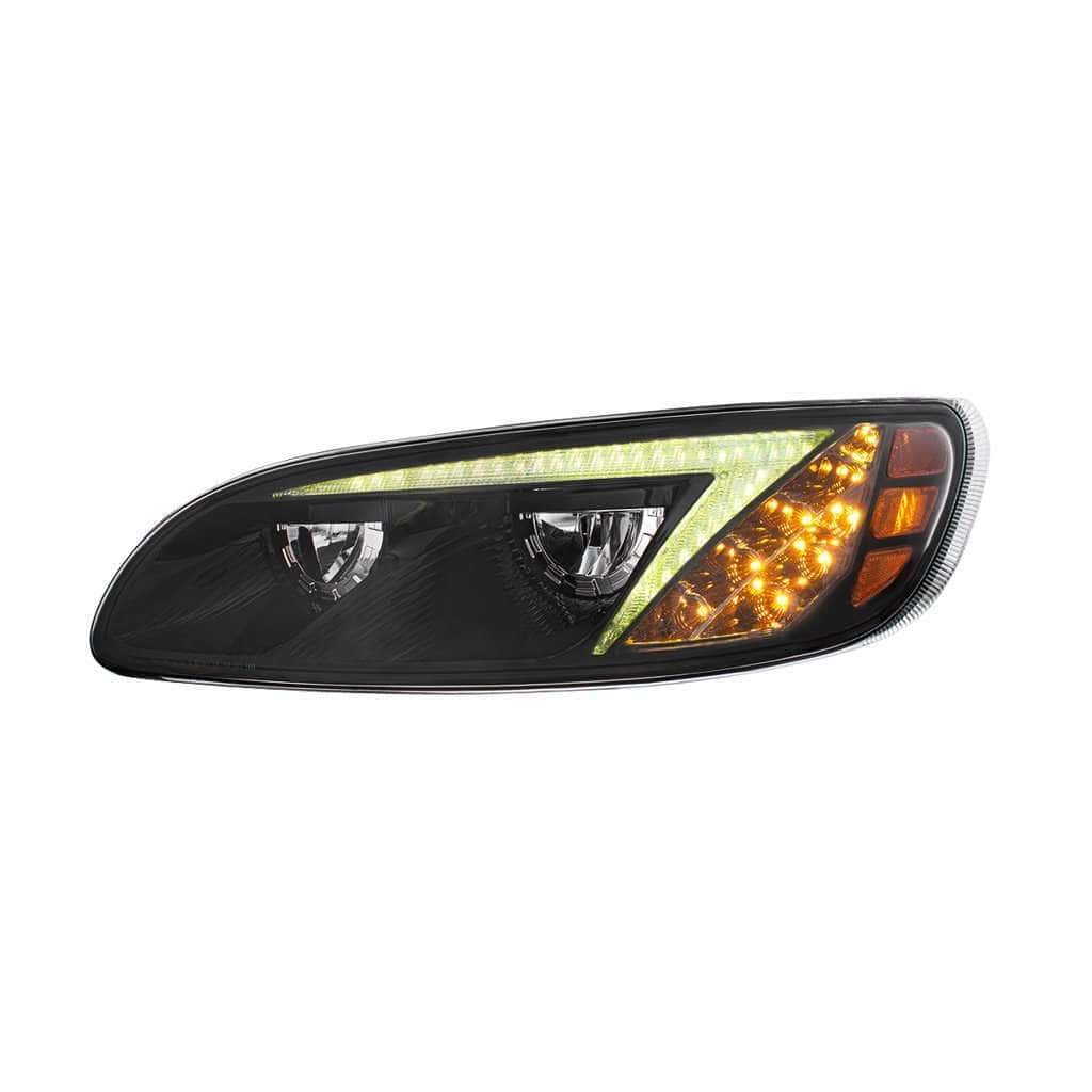 Peterbilt 386 / 387 Black Rgb Led Headlights With Color-Changing Light Bar 12 Peterbilt 386 LED RGB Headlights 2005 - 2015