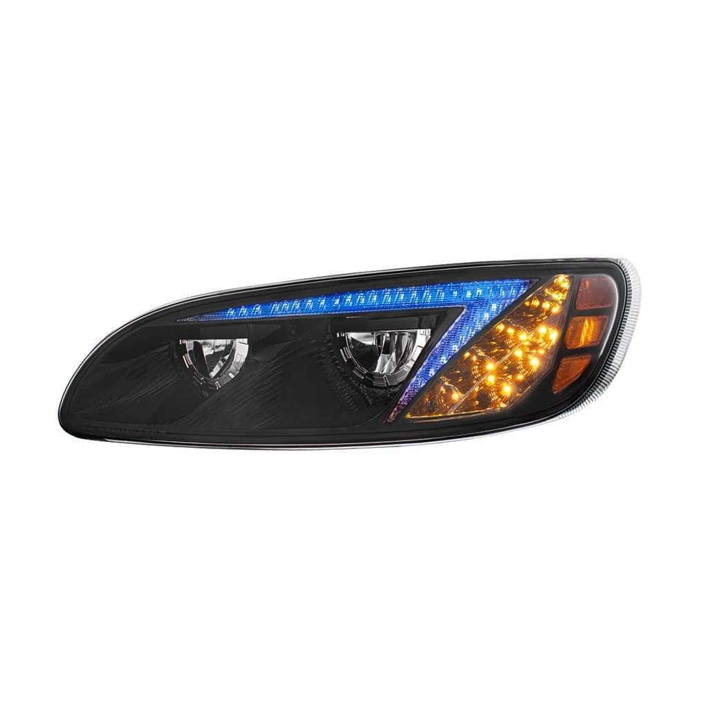 Peterbilt 386 / 387 Black Rgb Led Headlights With Color-Changing Light Bar 9 Peterbilt 386 LED RGB Headlights 2005 - 2015