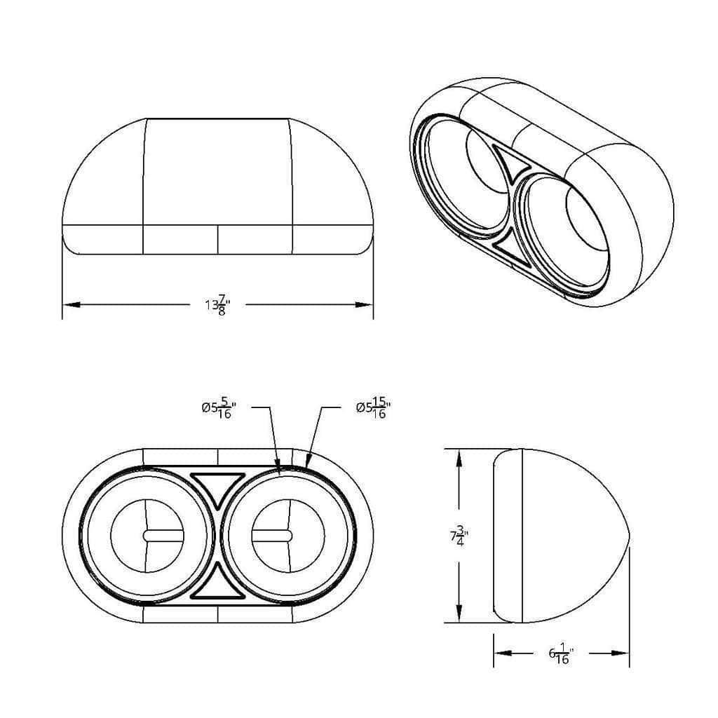 Peterbilt 359 Dual 5.75&Quot; Stainless Headlight Housing With Inner Lamp Bucket 3 304 Stainless Dual Headlight Housing w Inner Lamp Bucket Peterbilt 359