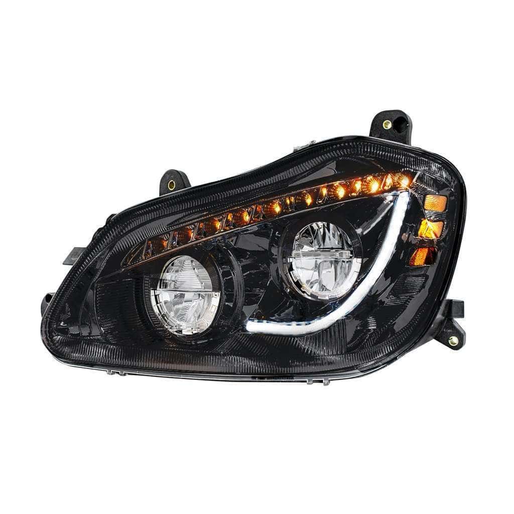 Kenworth T680 Stealth Series LED Blackout Headlights w/ Sequential Turn Signal (2013–2021)