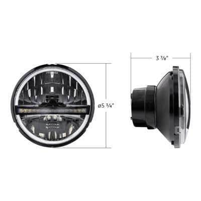 5.75&Quot; Led Headlight With Drl - Black | Ultralit 9 5.75" LED Headlight with DRL - Black | ULTRALIT