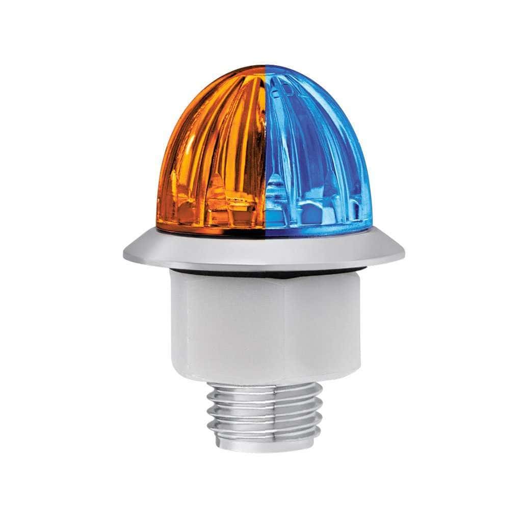 4 Led Watermelon Double Fury Light – Amber &Amp; Blue W/Clear Lens 5 4 LED Watermelon Double Fury Light – Amber & Blue w/Clear Lens