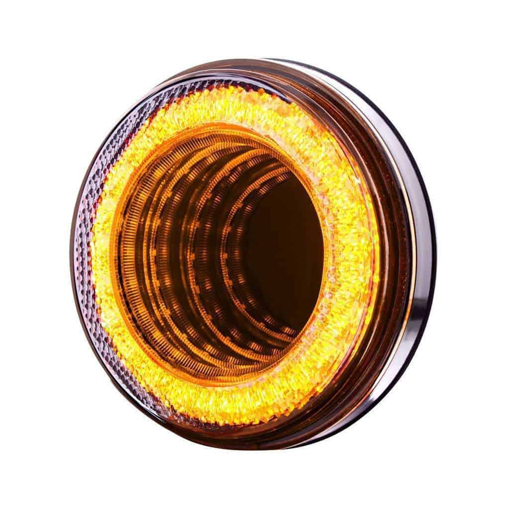 24 Led 4&Quot; Round Mirage Tail Light Amber Led/Clear Lens 3 24 LED 4" Round Mirage Tail Light Amber LED/Clear Lens